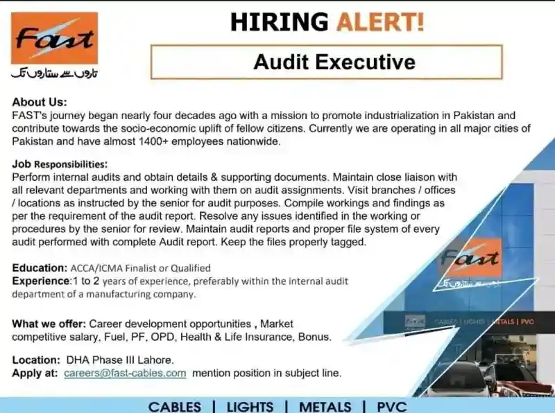 lastest Fast Cables Limited Jobs 2025 Advertisement
