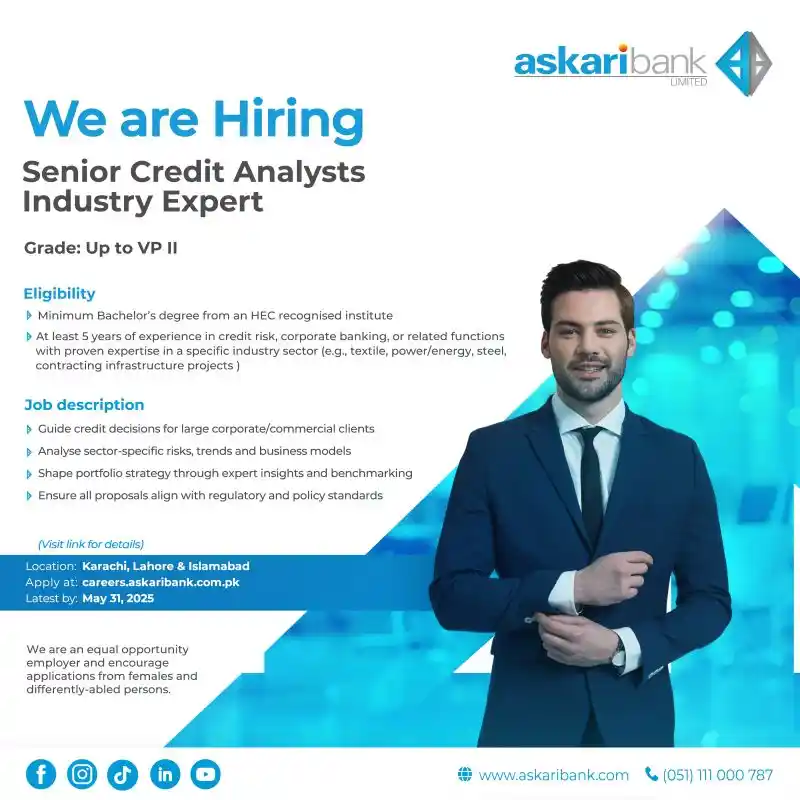 Askari Bank Senior Credit Analyst 2025 Advertisement
