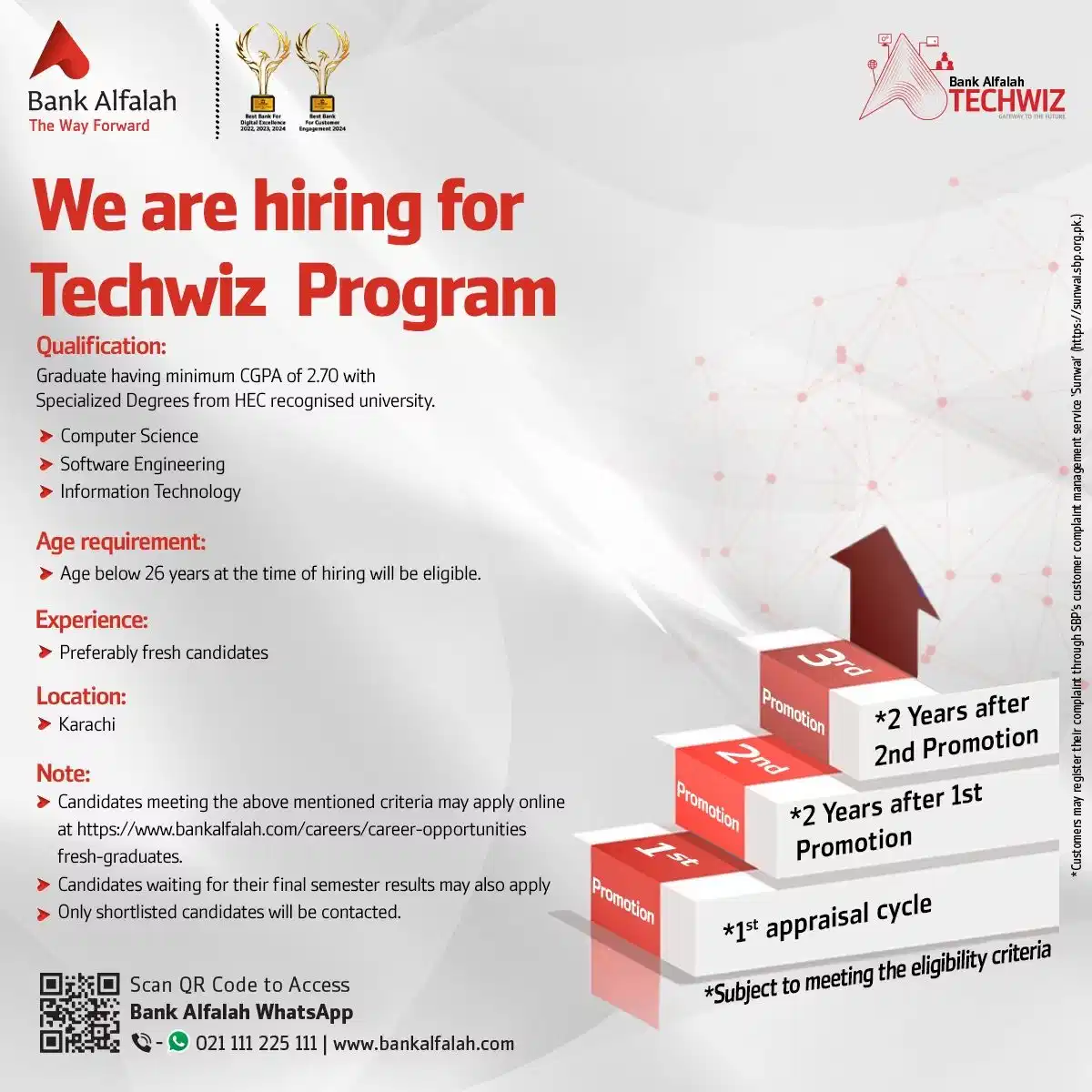 Bank Alfalah Techwiz Program 2025 Advertisement