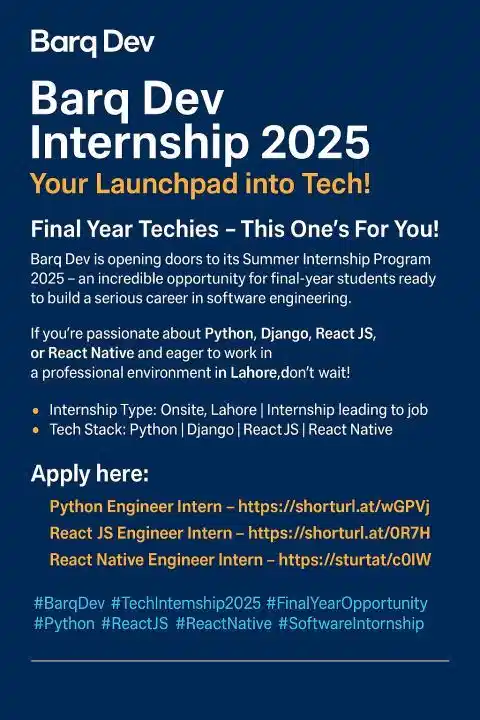 How to Apply for Barq Dev Summer Internship 2025 Advertisement: