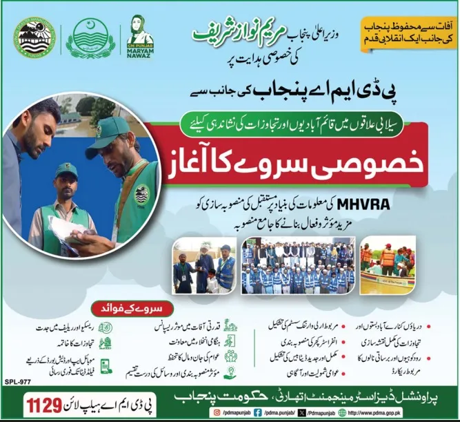 CM Punjab PDMA Flood Survey 2025 Advertisement