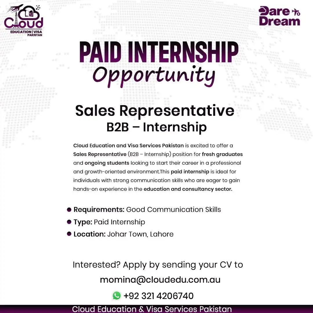  Cloud Education & Visa Services Pakistan Internship 2025 Advertisement: