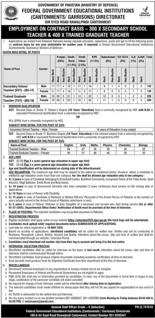 Trained Graduate Teacher TGT Jobs 2025 Advertisement