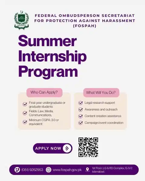 FOSPAH Summer Internship Program 2025 Advertisement