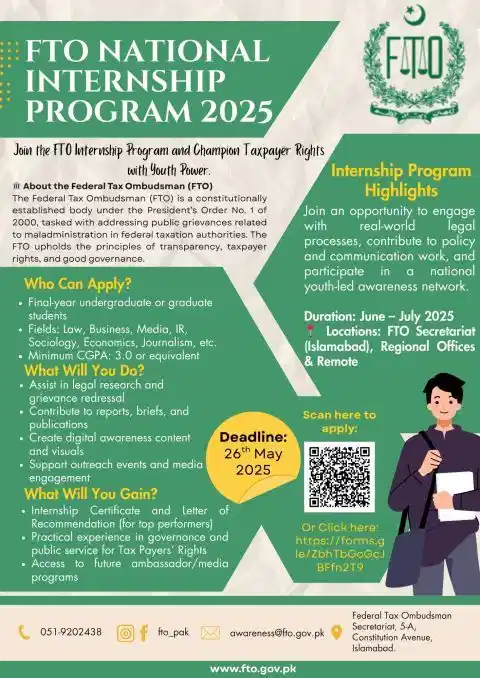 FTO Internship Program 2025 Advertisement