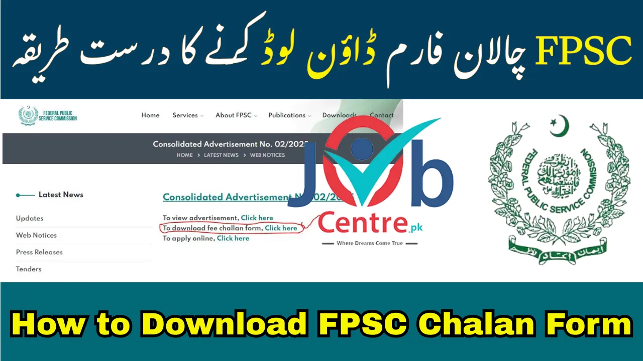 How to Download FPSC Chalan Form