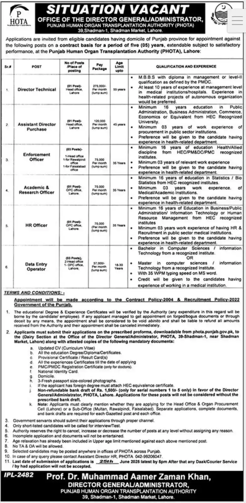 PHOTA Jobs In June 2025 Advertisement