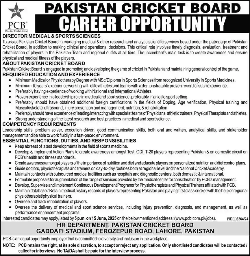 www.pcb.com.pk Jobs 2025 Advertisement