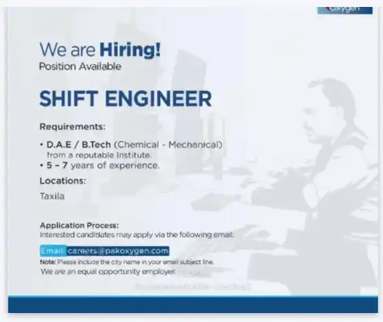 Pakistan Oxygen Limited Jobs 2025 Advertisement