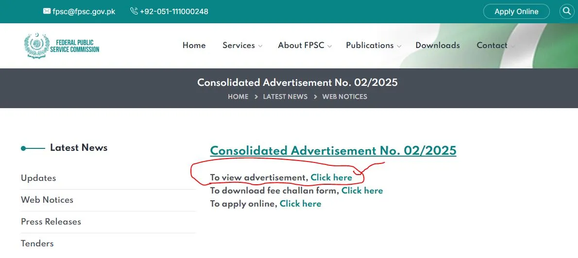 Visit the Official FPSC Website