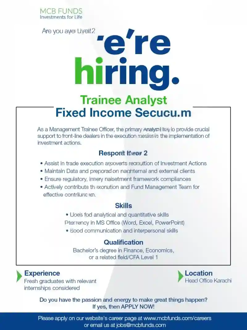 lastest MCB Bank Jobs 2025 Advertisement