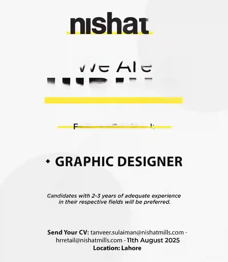 lastest Nishat Linen NL Jobs 2025