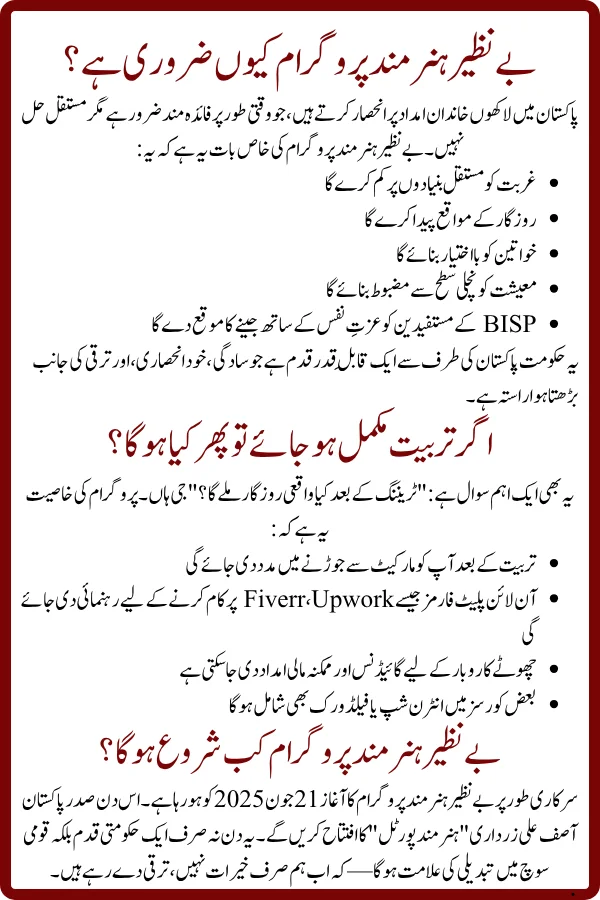 Benazir Hunarmand Program 2025