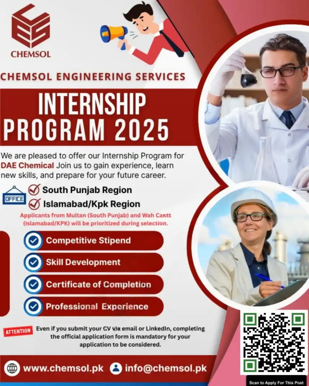 CHEMSOL Internship Program 2025 Advertisement