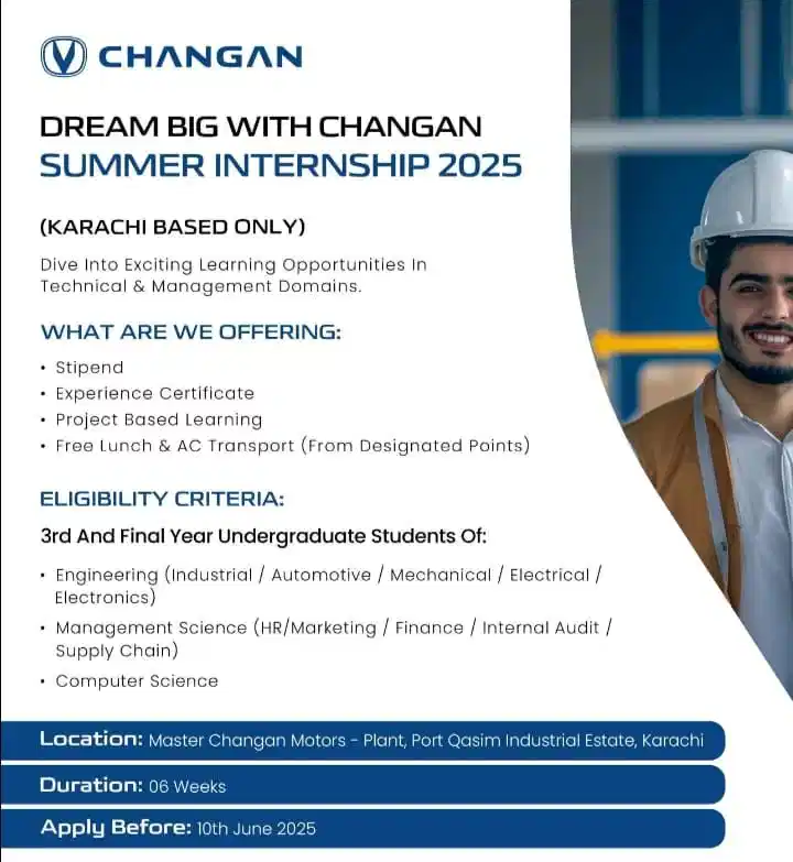 Changan Summer Internship 2025 Advertisement