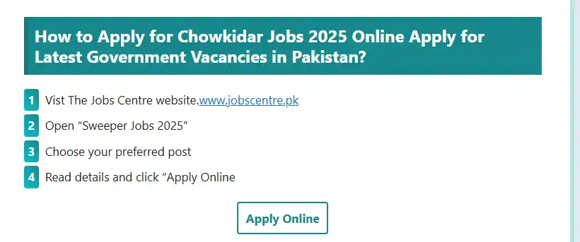 Chowkidar Jobs in Pakistan