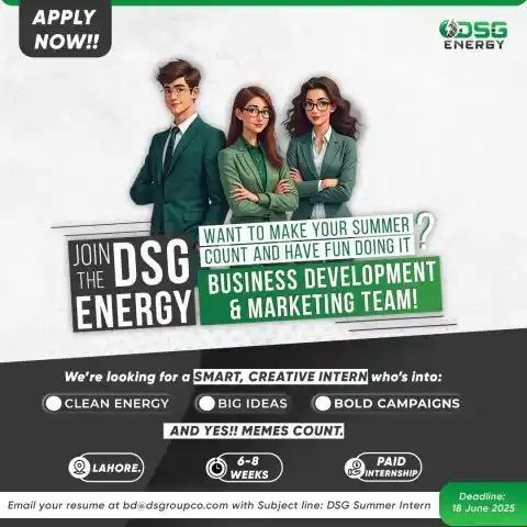 DSG Summer Internship 2025 Advertisement