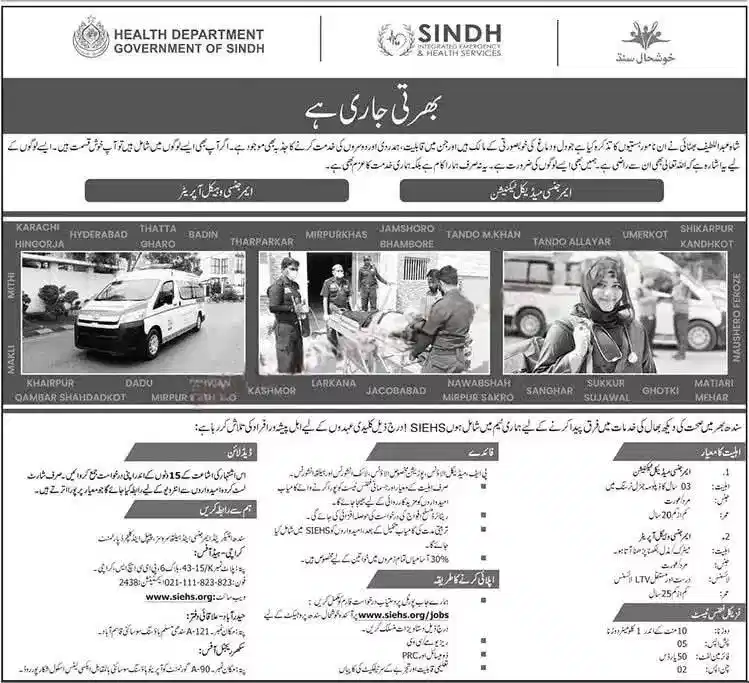 Emergency Medical Sindh Jobs 2025 Advertisement
