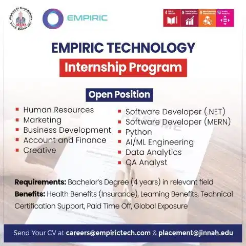 Empiric Technology Internship Program 2025 Advertisement