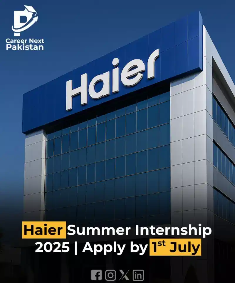 Haier Pakistan Internship 2025 Advertisement