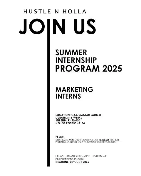 Hustle N Holla Summer Internship Program 2025 Advertisement: