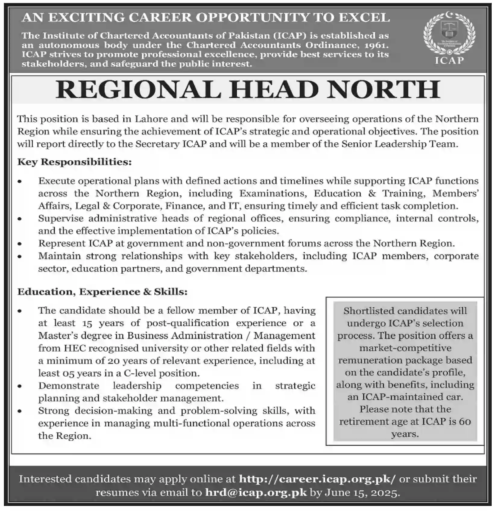 ICAP Jobs 2025 Advertisement