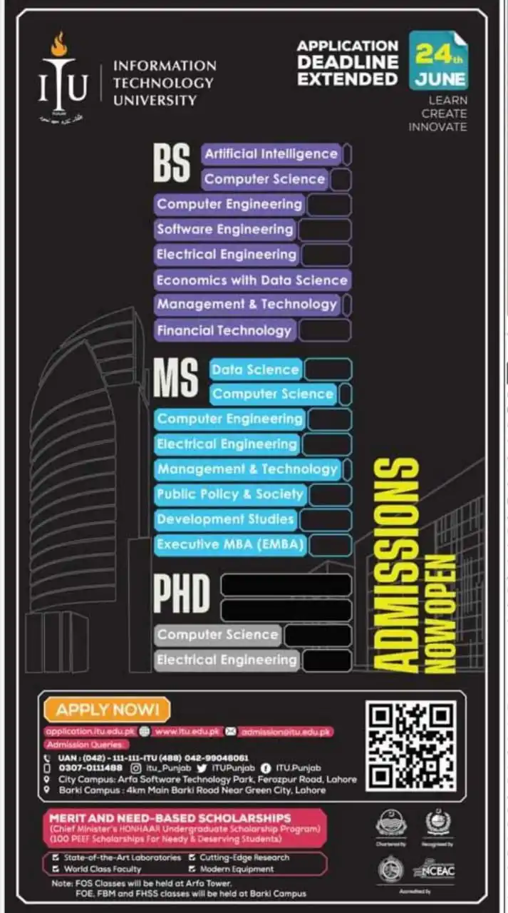 ITU Admissions 2025 Advertisement