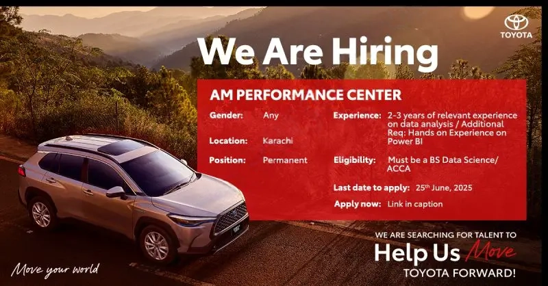 Indus Motor Company Limited AM Performance Center Jobs 2025 Advertisement