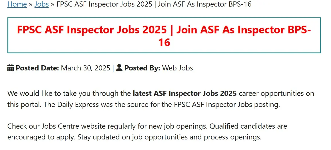 Inspector Jobs