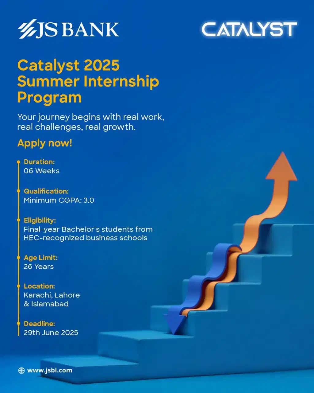 JS Bank Catalyst Summer Internship 2025 Advertisement