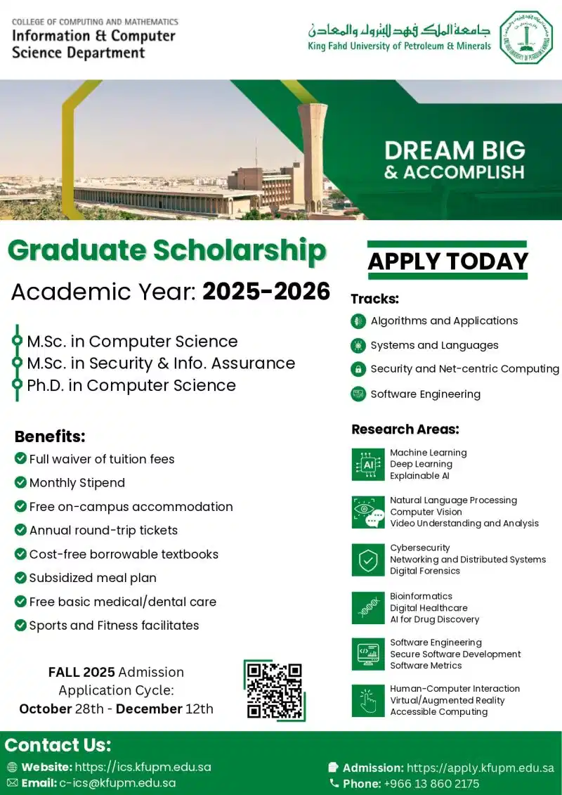 KFUPM Graduate Scholarships 2025 Advertisement