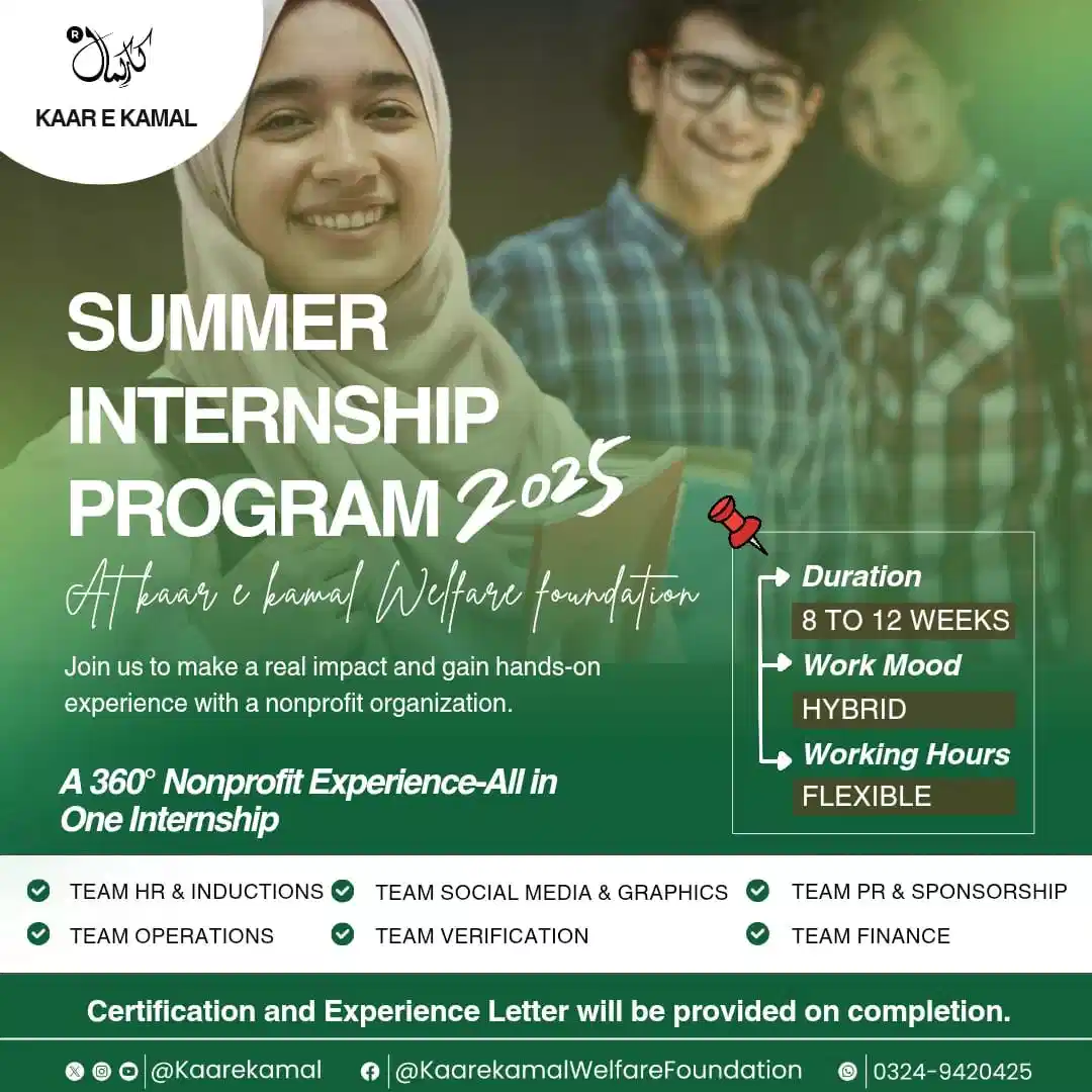 Kaar E Kamal Summer Internship Program 2025 Advertisement
