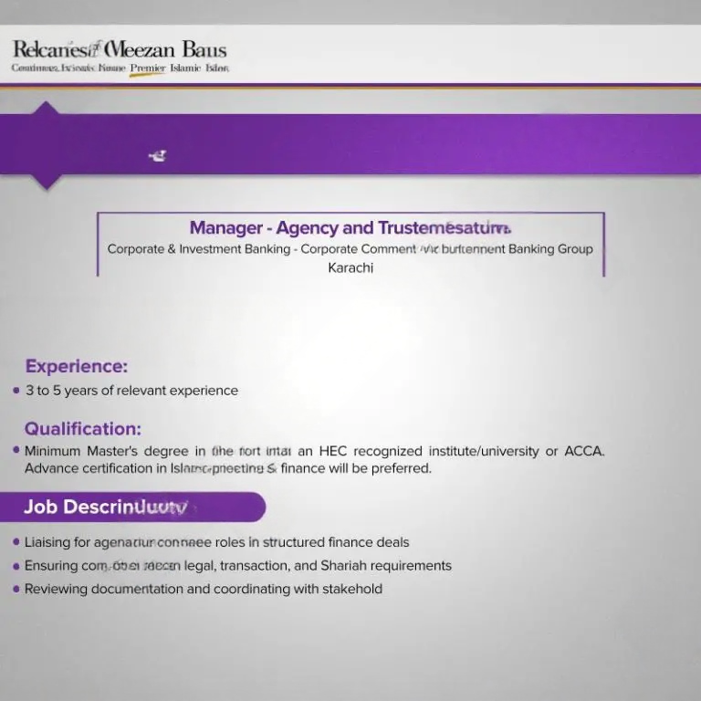 Lastest Meezan Bank Jobs 2025 Advertisement