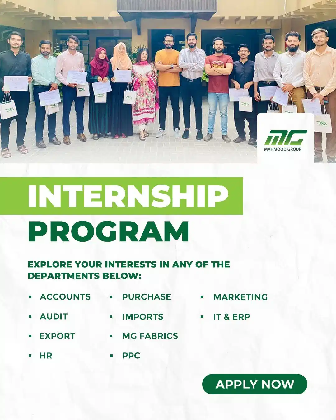 Mahmood Group Internship Program 2025 Advertisement