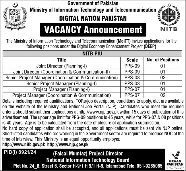 NITB Jobs 2025 Latest Advertisement