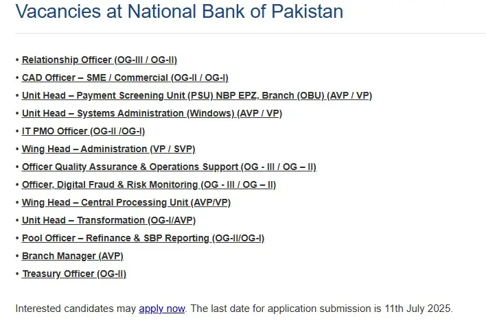 Sidat Hyder NBP Jobs 2025 Latest Advertisement