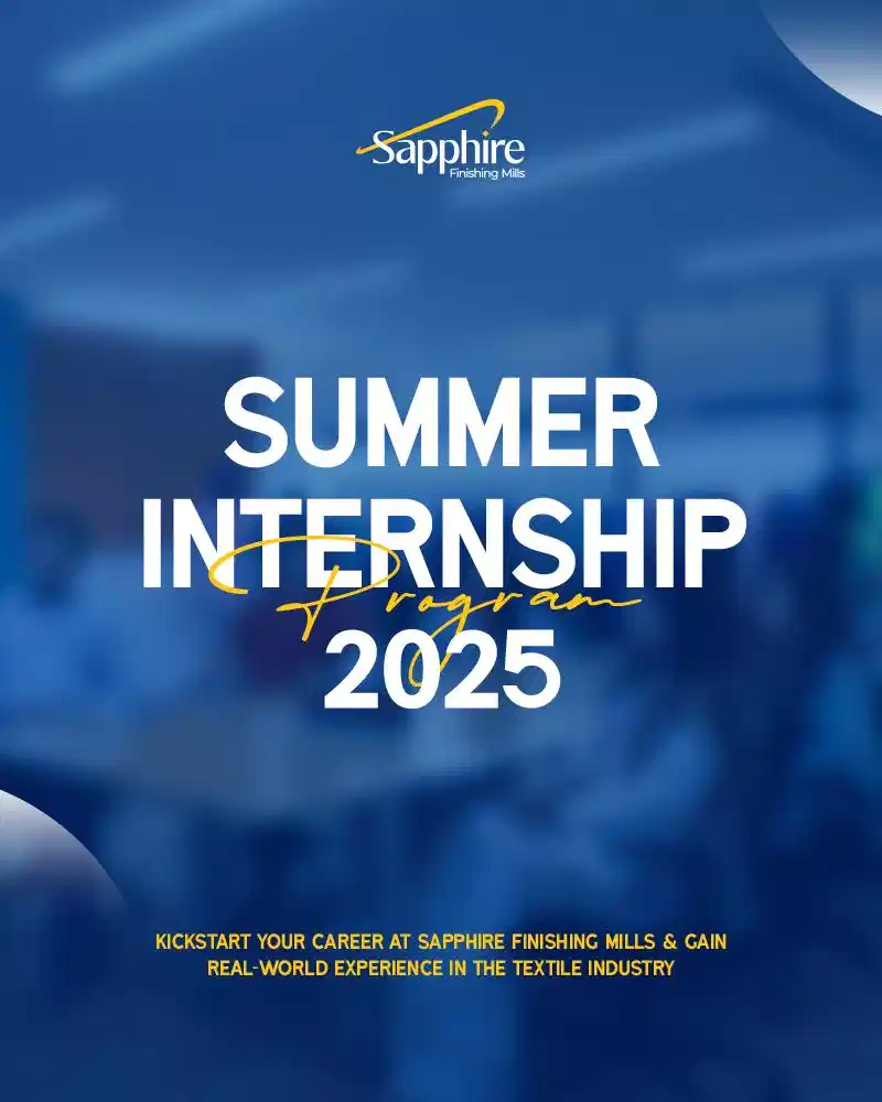 Sapphire Finishing Mills Internship 2025 Advertisement