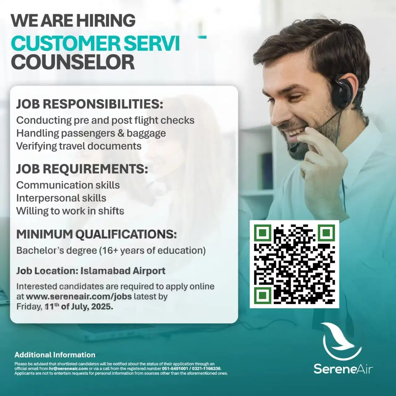 Serene Air Jobs 2025 Advertisement