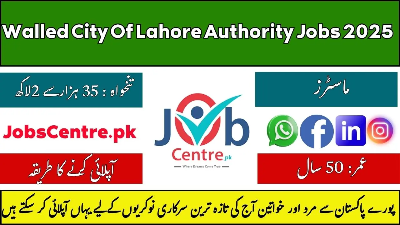 Walled City Of Lahore Authority Jobs