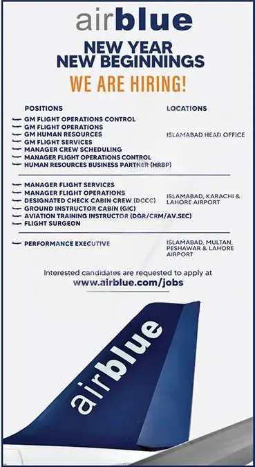 www.airblue.com Air Blue Jobs 2025 Advertisement