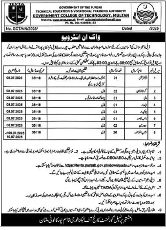 www.tevta.gop.pk Jobs 2025 Advertisement