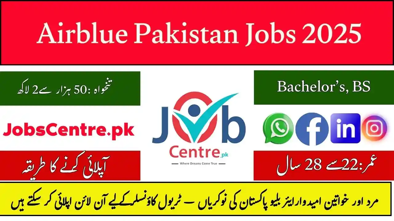 Airblue Pakistan Jobs Travel Counselor 2025