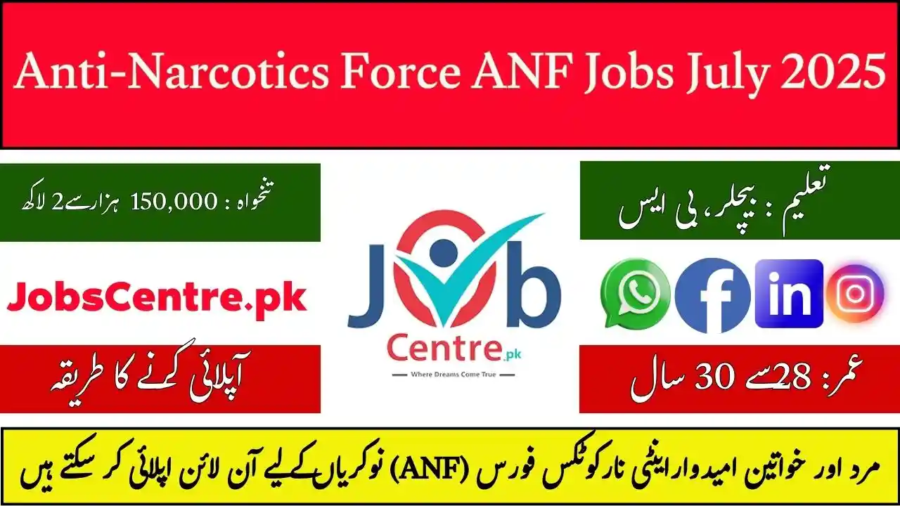Anti-Narcotics Force ANF Jobs July 2025