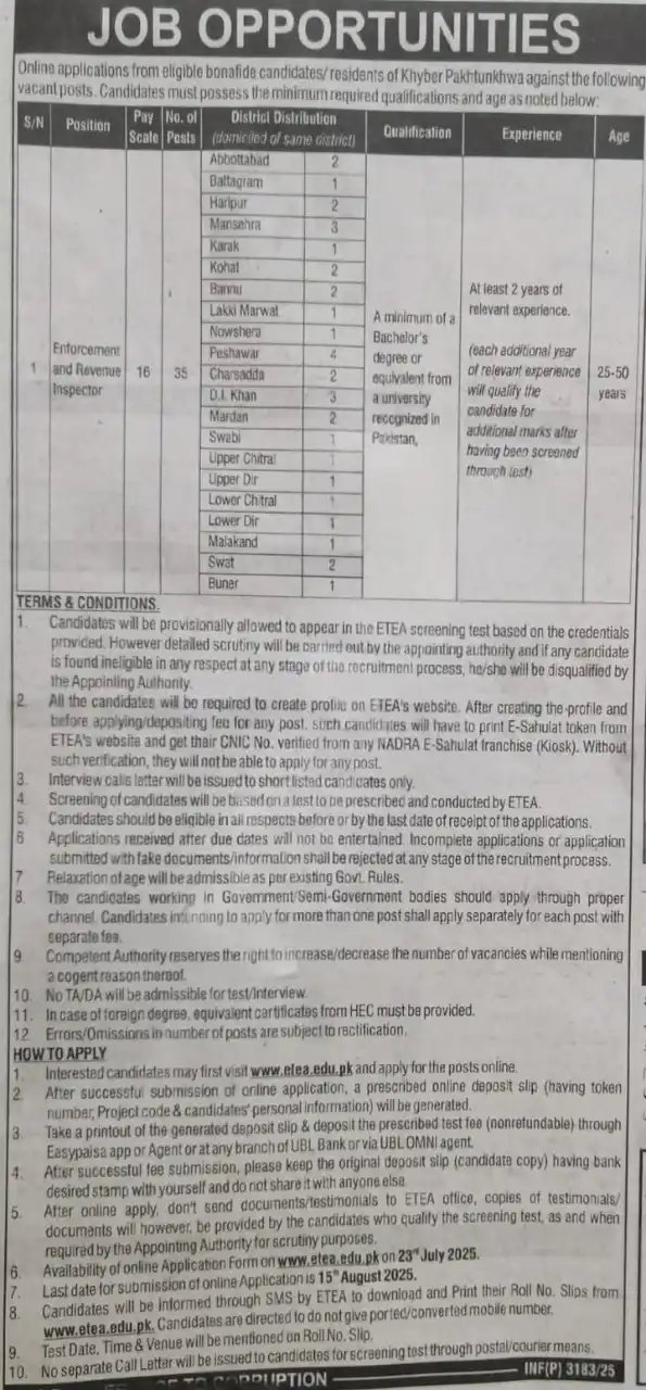 Apply Online Public Sector Organization Careers 2025 Advertisement