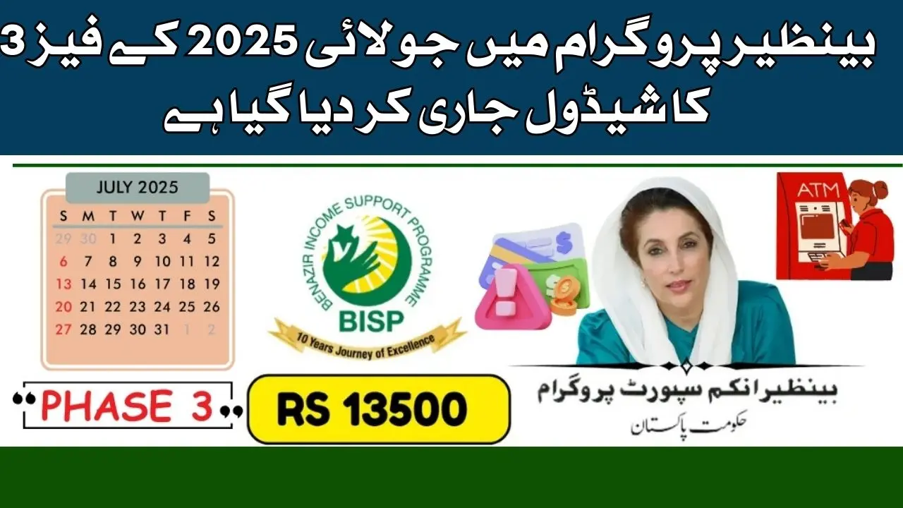 BISP 8171 July 2025 City-Wise Payment Schedule