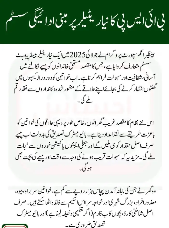 BISP retailer-based payments