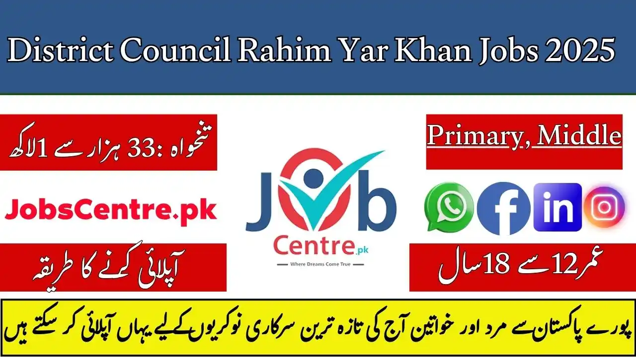 District Council Rahim Yar Khan Jobs