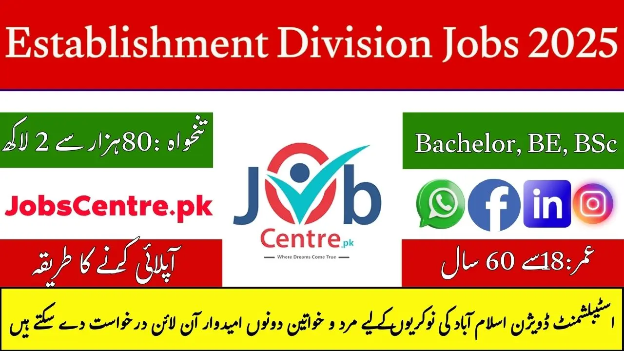 Establishment Division Islamabad Jobs