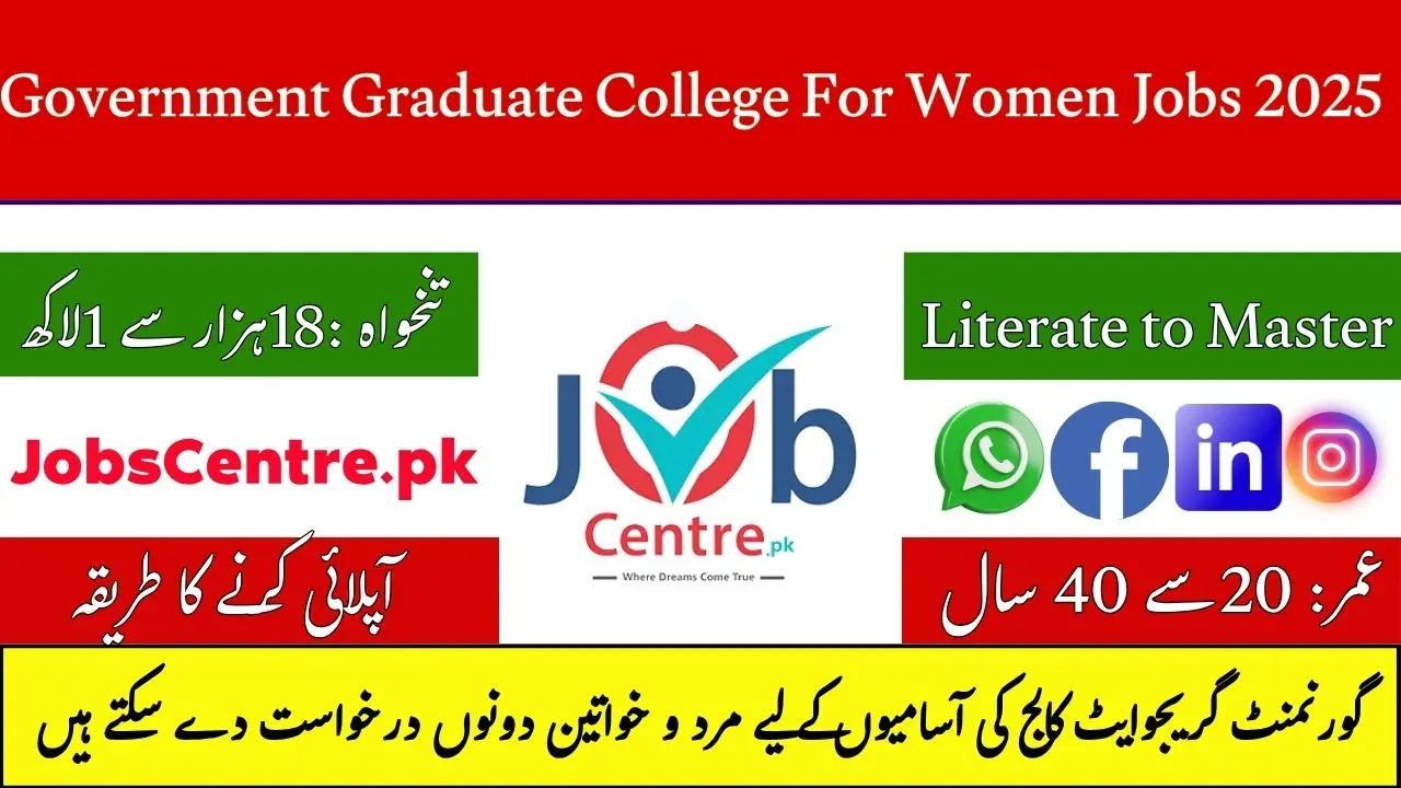 Government Graduate College For Women Lahore Jobs