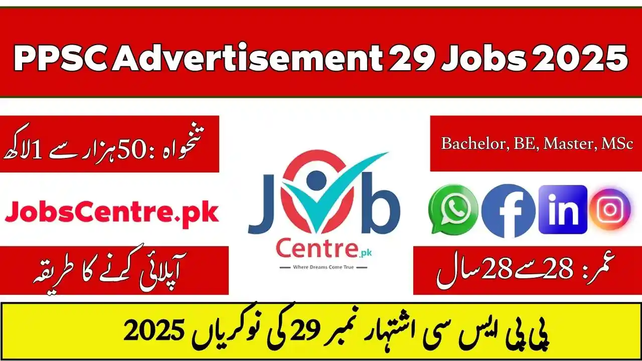 PPSC Advertisement 29 Jobs 2025